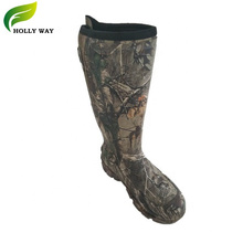 Knee High Camo Neoprene Lining Rubber Boots for Hunting